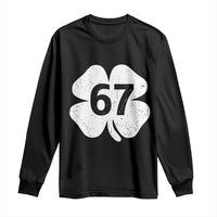 Funny Irish St Patricks Day Shamrock 67 Long Sleeve Shirt Six Seven 6 7 Meme Gen Alpha Slang