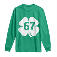 Funny Irish St Patricks Day Shamrock 67 Long Sleeve Shirt Six Seven 6 7 Meme Gen Alpha Slang