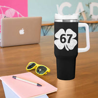 Funny Irish St Patricks Day Shamrock 67 Tumbler With Handle Six Seven 6 7 Meme Gen Alpha Slang