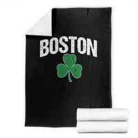 Boston Throw Blanket St Patricks Day Irish Green Shamrock Massachusetts