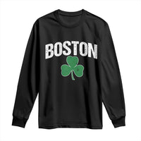 Boston Long Sleeve Shirt St Patricks Day Irish Green Shamrock Massachusetts