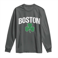 Boston Long Sleeve Shirt St Patricks Day Irish Green Shamrock Massachusetts
