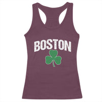 Boston Racerback Tank Top St Patricks Day Irish Green Shamrock Massachusetts