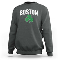 Boston Sweatshirt St Patricks Day Irish Green Shamrock Massachusetts