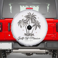 Gulf of Mexico Spare Tire Cover 1672 Retro Beach Vibe Palm Trees