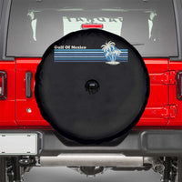 Gulf of Mexico Spare Tire Cover Vintage 80s Palm Trees Sunset