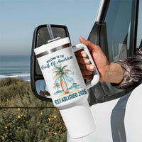 Welcome To America's Gulf Tumbler With Handle Established 2025 Retro Vintage Beach
