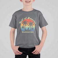 Gulf of America T Shirt For Kid Island Palm Summer Beach Vibes Established 2025