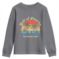Gulf of America Youth Sweatshirt Island Palm Summer Beach Vibes Established 2025