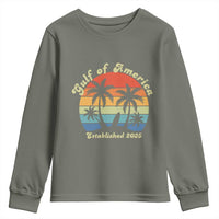 Gulf of America Youth Sweatshirt Island Palm Summer Beach Vibes Established 2025