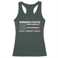 Immigrants Make America Great Racerback Tank Top American Flag