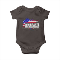 Immigrants Make America Great Baby Onesie American Flag Pro Immigration