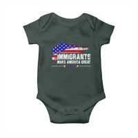 Immigrants Make America Great Baby Onesie American Flag Pro Immigration