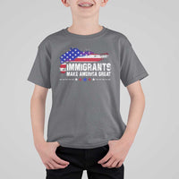 Immigrants Make America Great T Shirt For Kid American Flag Pro Immigration