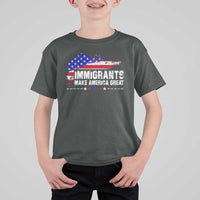 Immigrants Make America Great T Shirt For Kid American Flag Pro Immigration