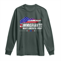 Immigrants Make America Great Long Sleeve Shirt American Flag Pro Immigration