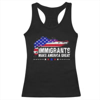 Immigrants Make America Great Racerback Tank Top American Flag Pro Immigration