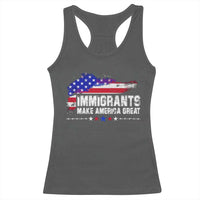 Immigrants Make America Great Racerback Tank Top American Flag Pro Immigration