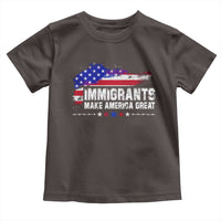 Immigrants Make America Great Toddler T Shirt American Flag Pro Immigration