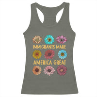 Immigrants Make America Great Racerback Tank Top Political Progressive Pro Immigration Wildflower Gift