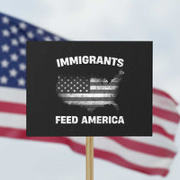 Immigrants Feed America Protest Sign Grunge US Flag - Wonder Print Shop