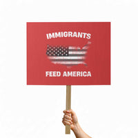 Immigrants Feed America Protest Sign Grunge US Flag - Wonder Print Shop