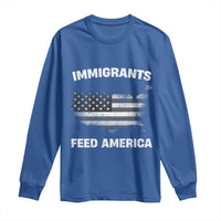 Immigrants Feed America Long Sleeve Shirt Grunge US Flag