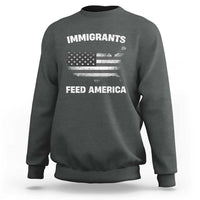 Immigrants Feed America Sweatshirt Grunge US Flag