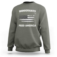 Immigrants Feed America Sweatshirt Grunge US Flag