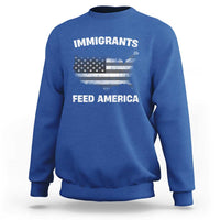 Immigrants Feed America Sweatshirt Grunge US Flag