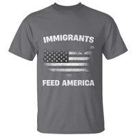 Immigrants Feed America T Shirt Grunge US Flag
