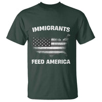 Immigrants Feed America T Shirt Grunge US Flag