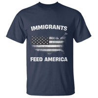 Immigrants Feed America T Shirt Grunge US Flag