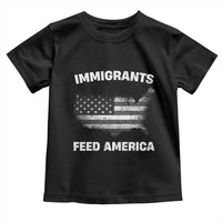 Immigrants Feed America Toddler T Shirt Grunge US Flag