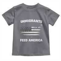Immigrants Feed America Toddler T Shirt Grunge US Flag