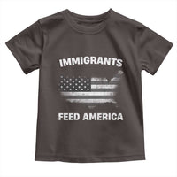 Immigrants Feed America Toddler T Shirt Grunge US Flag