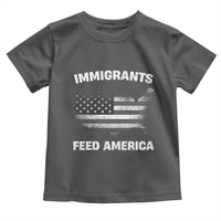 Immigrants Feed America Toddler T Shirt Grunge US Flag
