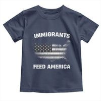 Immigrants Feed America Toddler T Shirt Grunge US Flag