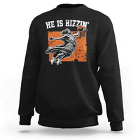 He is Rizzin Sweatshirt Funny Jesus Playing Basketball Vintage Faith - Wonder Print Shop