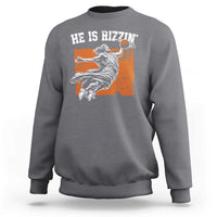 He is Rizzin Sweatshirt Funny Jesus Playing Basketball Vintage Faith - Wonder Print Shop
