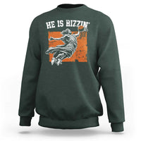 He is Rizzin Sweatshirt Funny Jesus Playing Basketball Vintage Faith - Wonder Print Shop