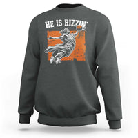 He is Rizzin Sweatshirt Funny Jesus Playing Basketball Vintage Faith - Wonder Print Shop