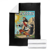 He is Rizzen Throw Blanket Funny Jesus Skateboarding Christian Meme - Wonder Print Shop
