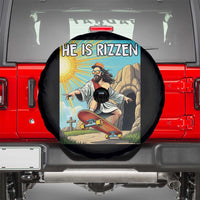 He is Rizzen Spare Tire Cover Funny Jesus Skateboarding Christian Meme - Wonder Print Shop