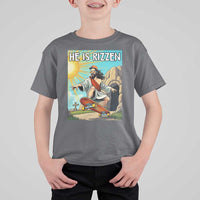 He is Rizzen T Shirt For Kid Funny Jesus Skateboarding Christian Meme - Wonder Print Shop