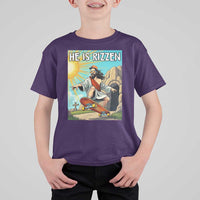 He is Rizzen T Shirt For Kid Funny Jesus Skateboarding Christian Meme - Wonder Print Shop