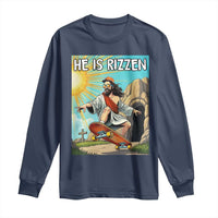 He is Rizzen Long Sleeve Shirt Funny Jesus Skateboarding Christian Meme - Wonder Print Shop