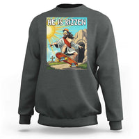 He is Rizzen Sweatshirt Funny Jesus Skateboarding Christian Meme - Wonder Print Shop