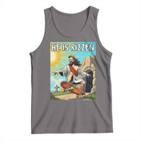 He is Rizzen Tank Top Funny Jesus Skateboarding Christian Meme - Wonder Print Shop