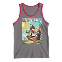 He is Rizzen Tank Top Funny Jesus Skateboarding Christian Meme - Wonder Print Shop